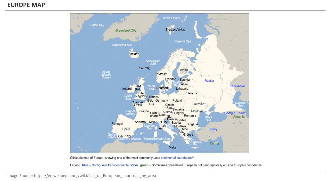 Europe Map 2019