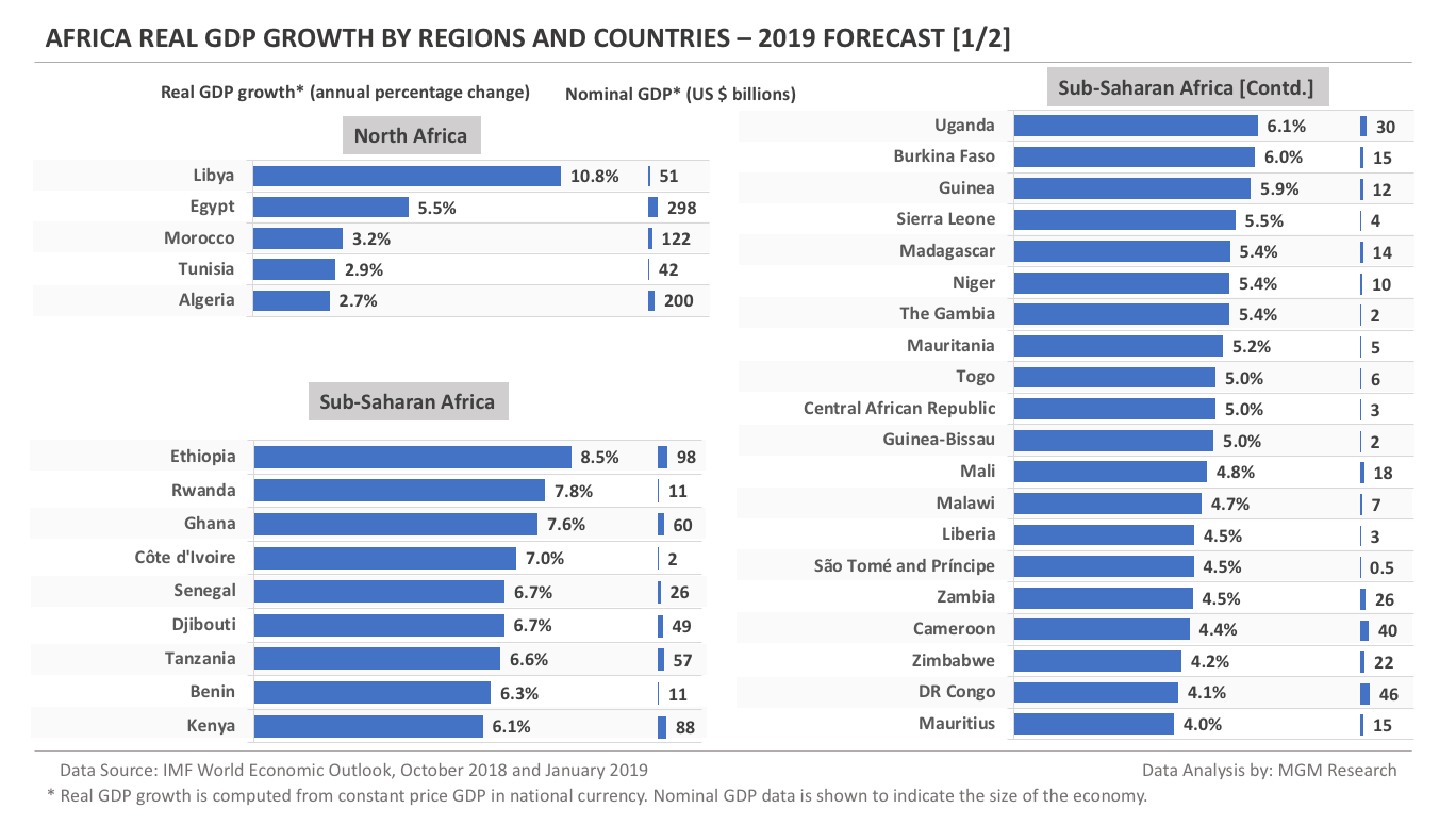 World GDP Growth 2019 forecast - Africa 1